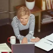 studying on a laptop for an exam